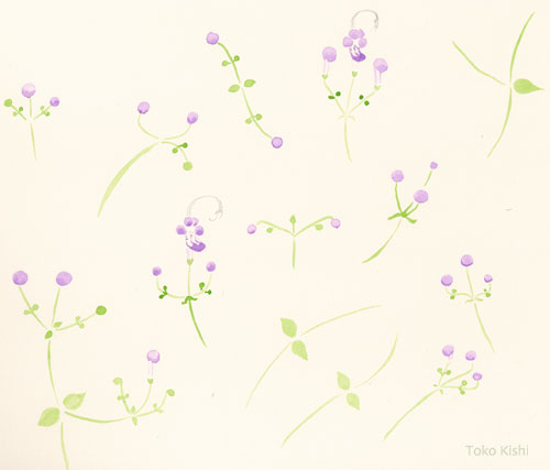 水彩画　雁金草3