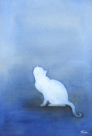 水彩画 猫