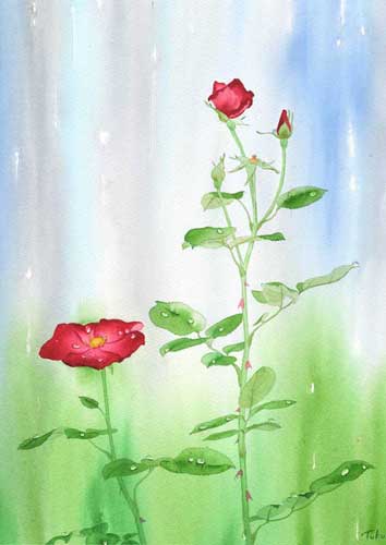 水彩画 Because I'm Free