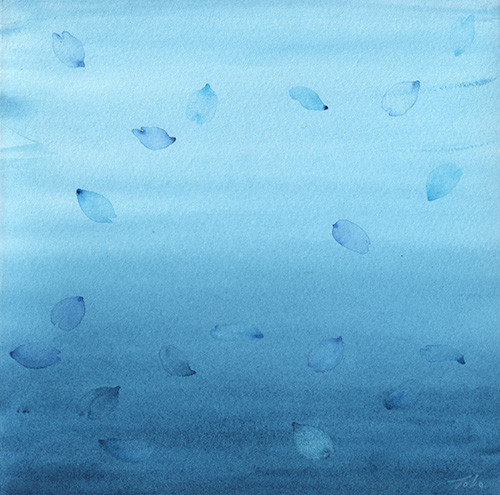 水彩画　逢魔が時